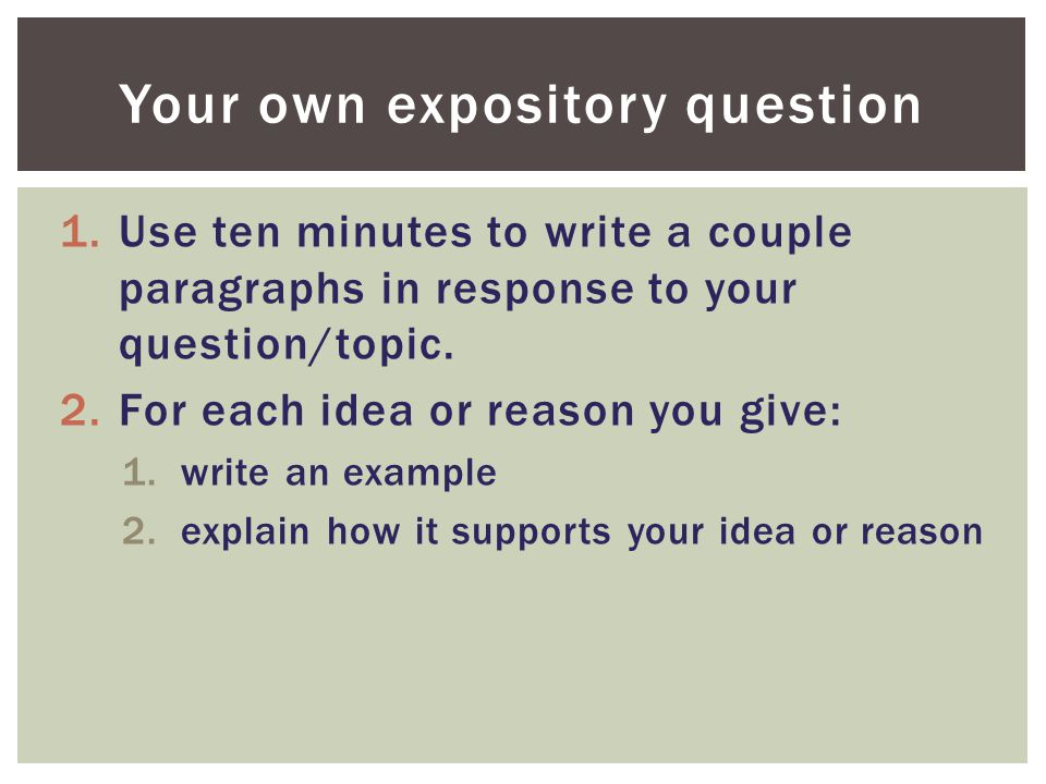 Your own expository question
