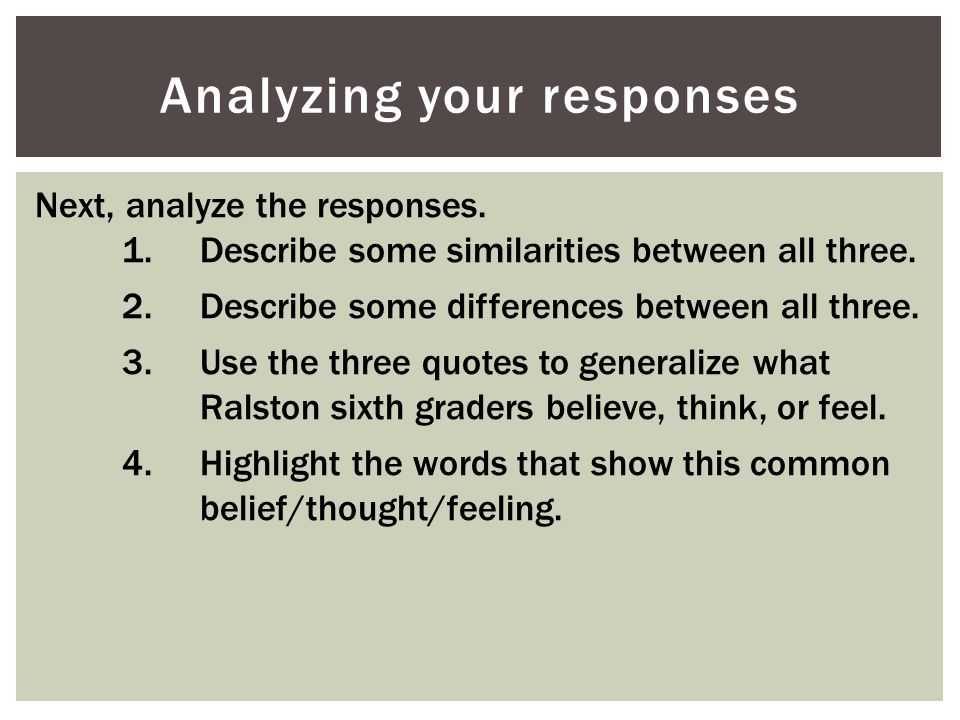 Analyzing your responses