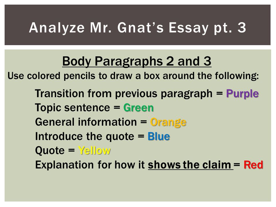 Analyze Mr. Gnat’s Essay pt. 3