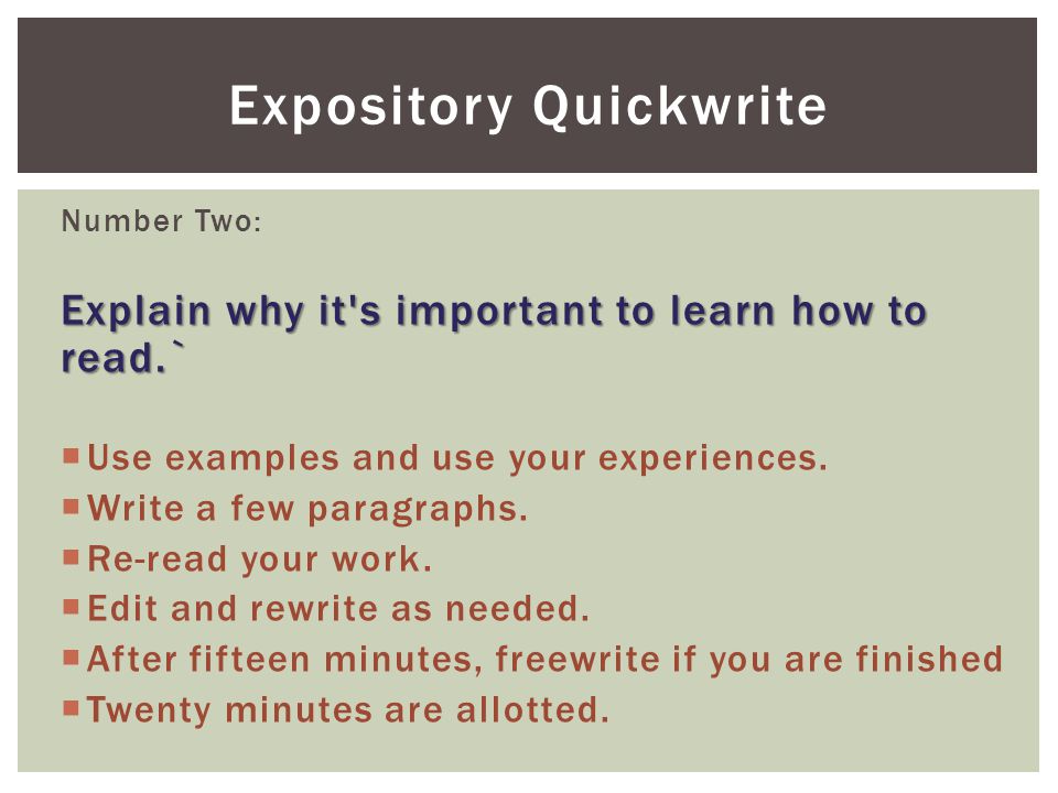 Expository Quickwrite