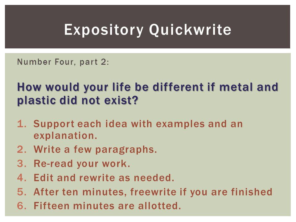 Expository Quickwrite