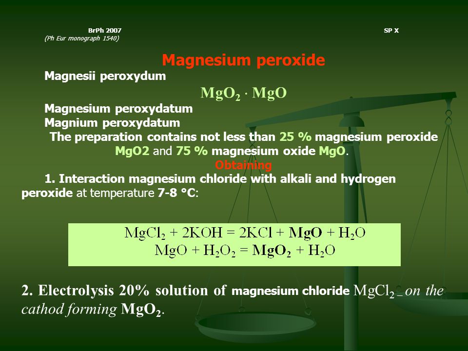 LECTURE № 2 Theme: Inorganic drugs of Oxygen, Hydrogen, Magnesium,  Manganese, Iodine, Sulphur and Nitrogen with redox properties Associate  prof. Mosula. - ppt download
