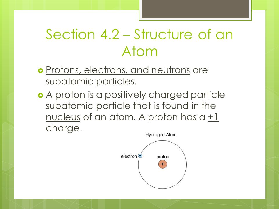 Section 4.2 – Structure of an Atom
