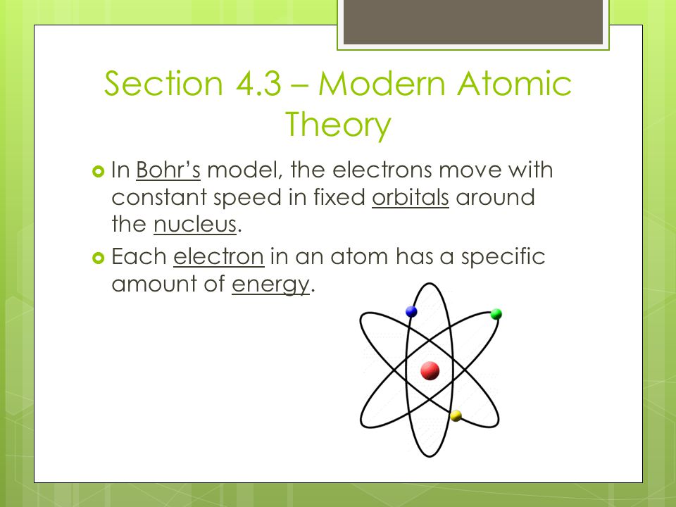 Section 4.3 – Modern Atomic Theory