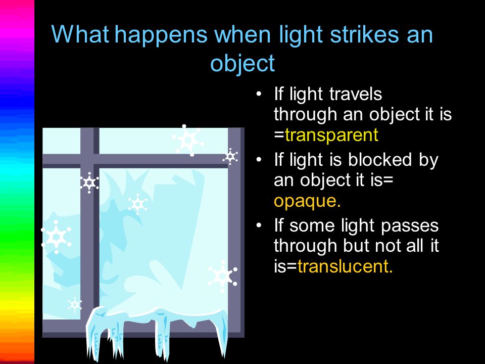 What happens when light strikes an object