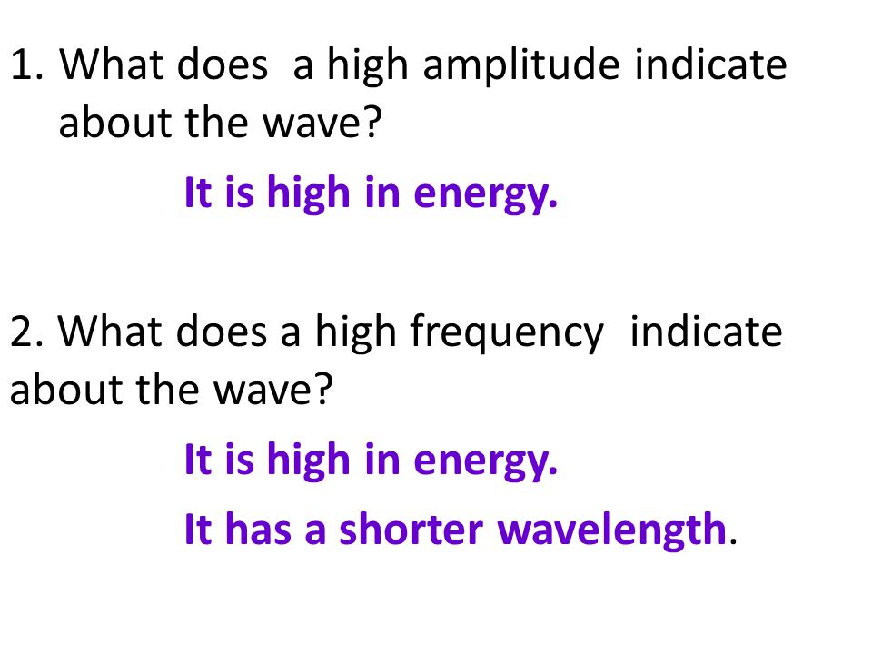 What does a high amplitude indicate about the wave