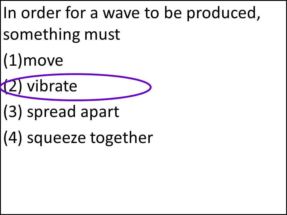 In order for a wave to be produced, something must