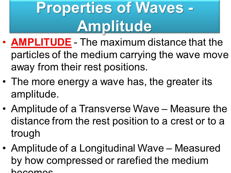 Properties of Waves - Amplitude