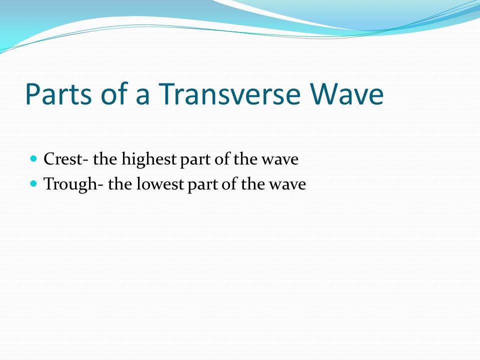 Parts of a Transverse Wave