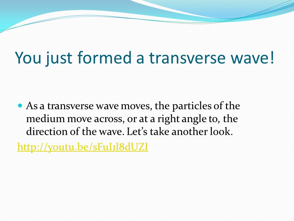 You just formed a transverse wave!