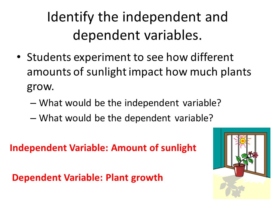 Identify the independent and dependent variables.