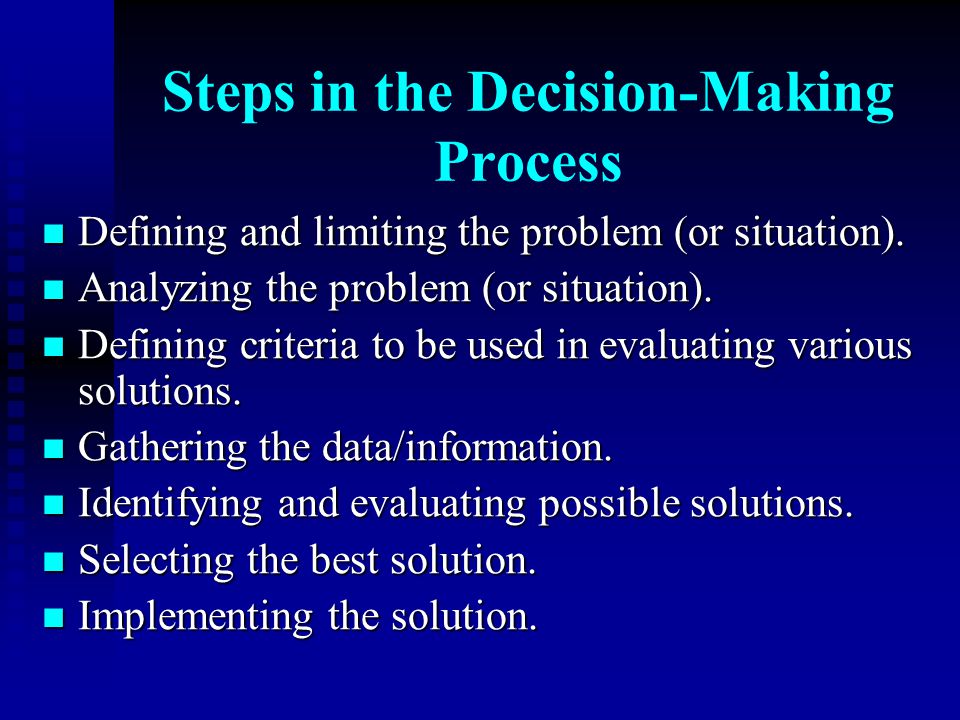 Steps in the Decision-Making Process