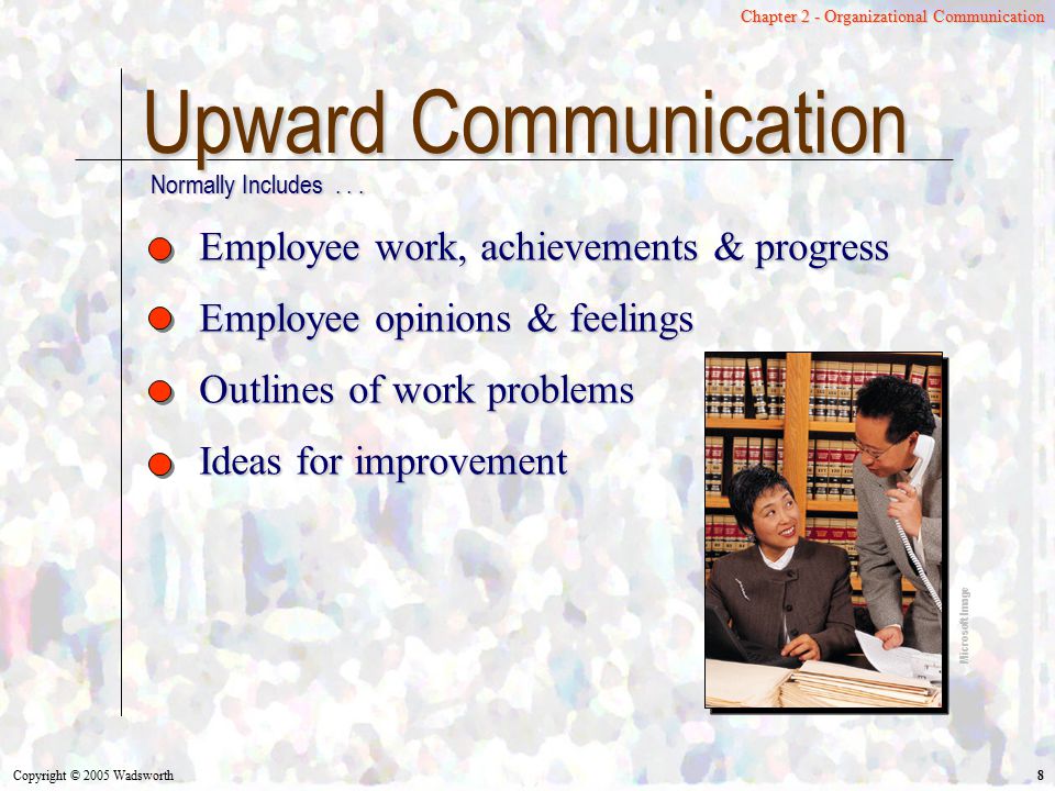Upward Communication Employee work, achievements & progress