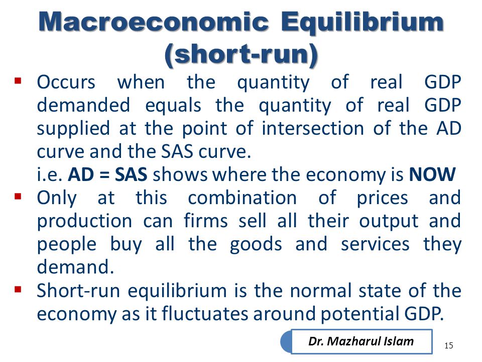 Macroeconomic Equilibrium (short-run)