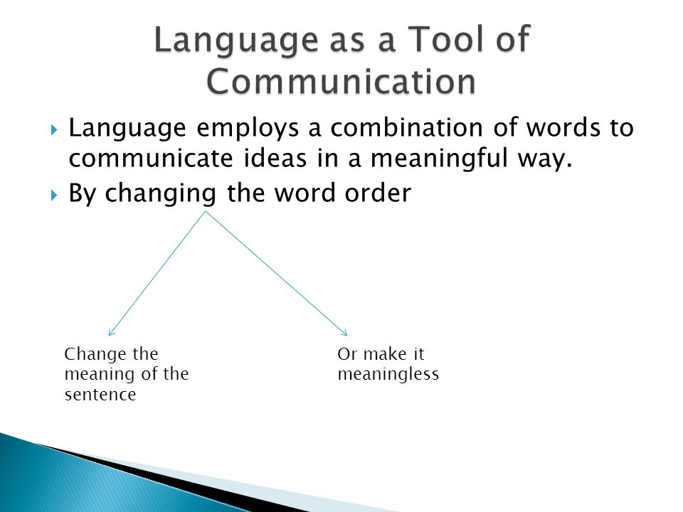 Language as a Tool of Communication