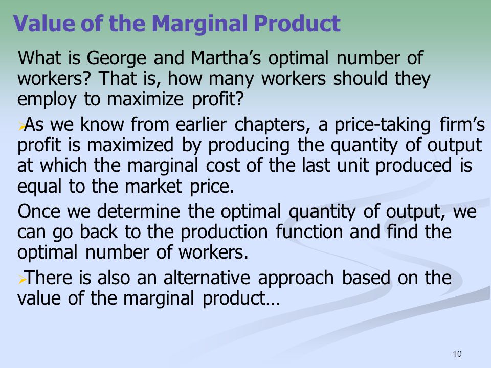 Value of the Marginal Product