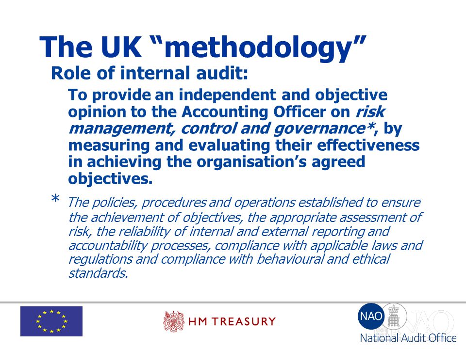 The UK methodology Role of internal audit: