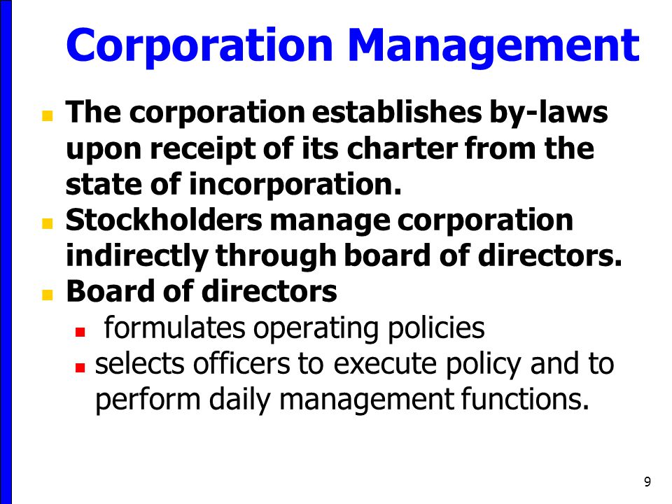Corporation Management