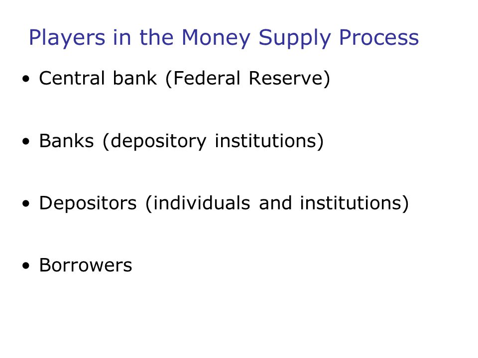 Players in the Money Supply Process