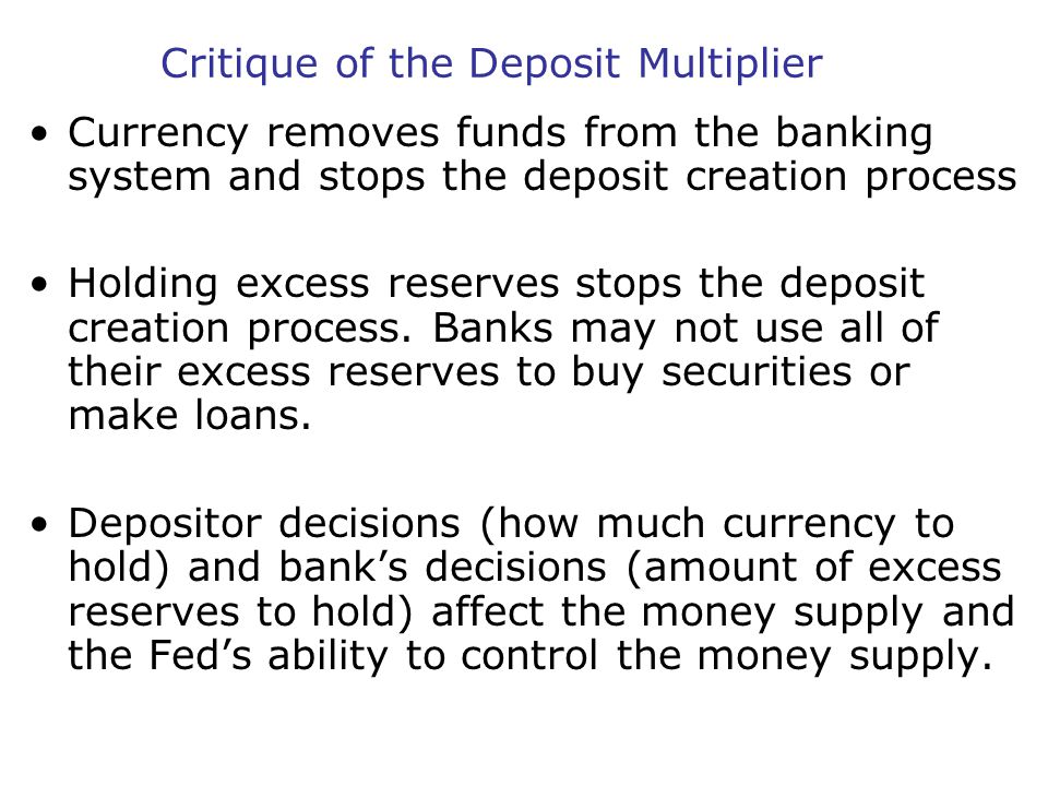 Critique of the Deposit Multiplier