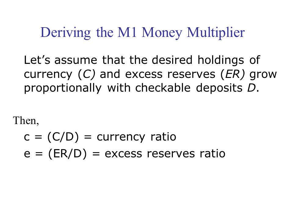 Deriving the M1 Money Multiplier