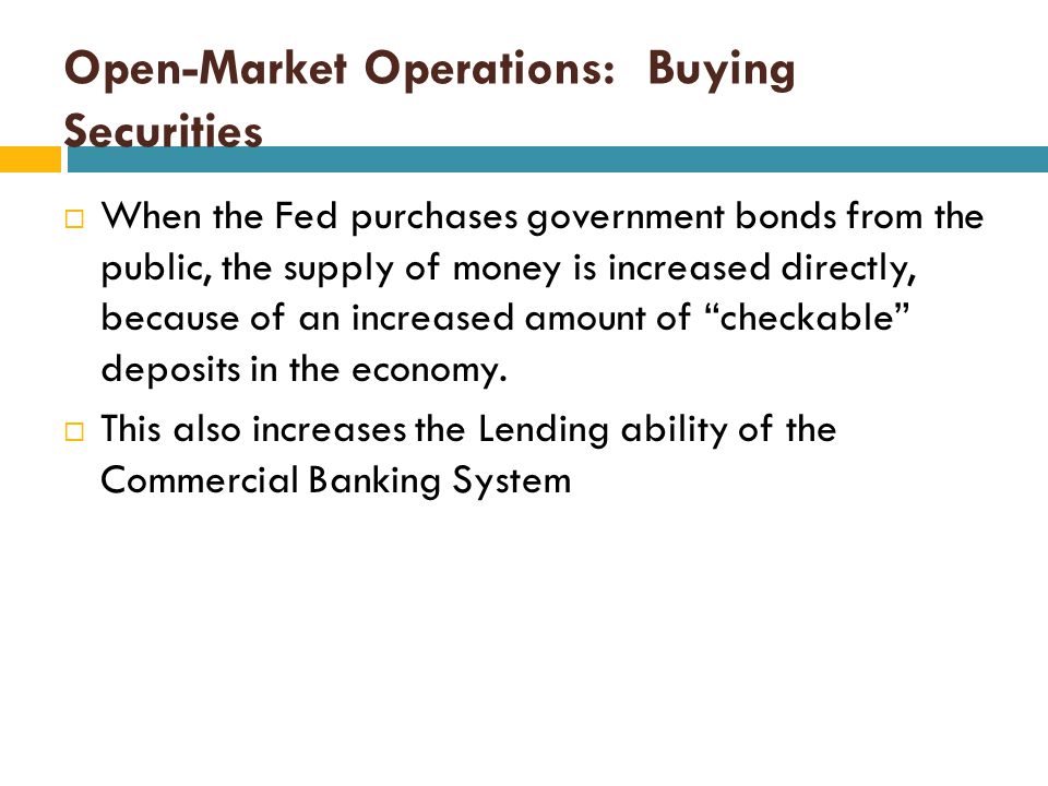 Open-Market Operations: Buying Securities