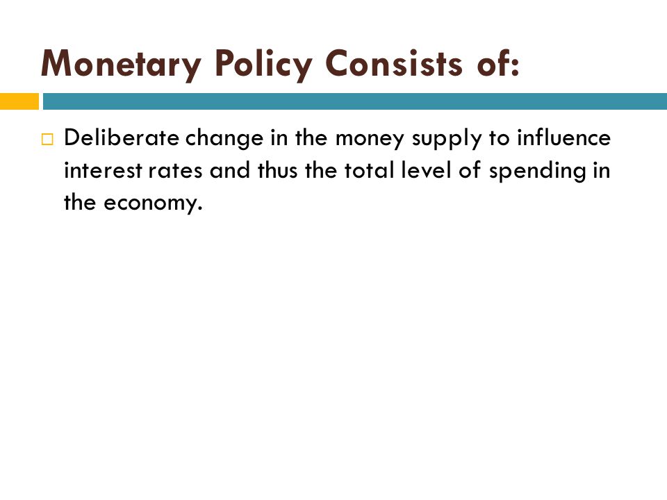 Monetary Policy Consists of: