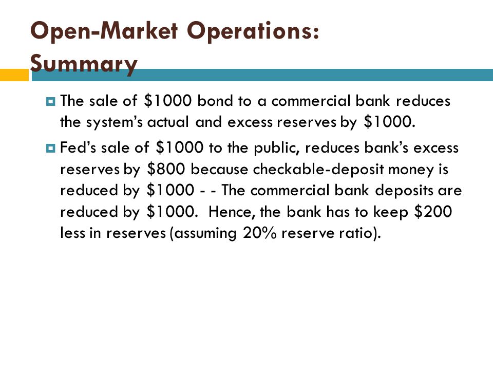Open-Market Operations: Summary