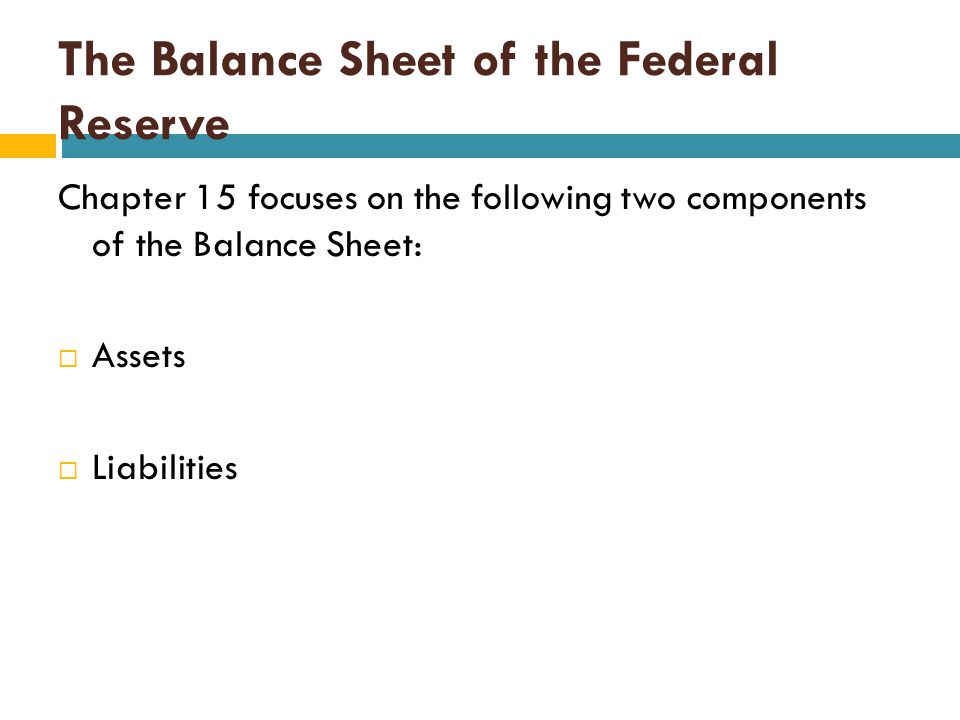 The Balance Sheet of the Federal Reserve
