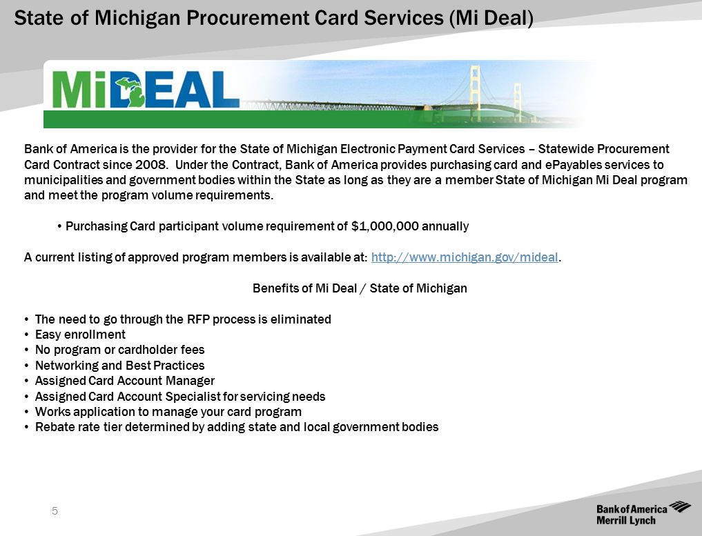 Benefits of Mi Deal / State of Michigan