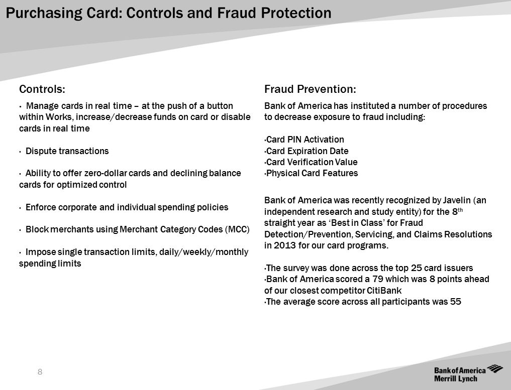 Purchasing Card: Controls and Fraud Protection