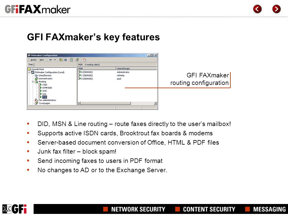 GFI FAXmaker’s key features