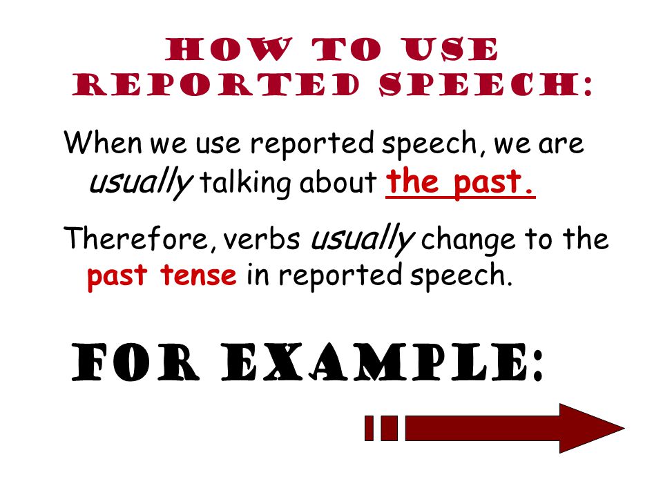 How to use reported speech: