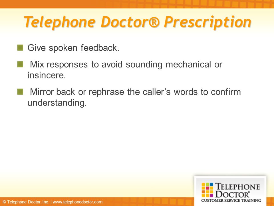Telephone Doctor® Prescription