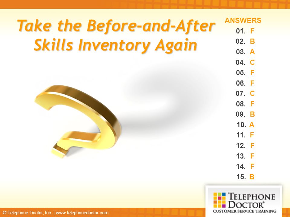 Take the Before-and-After Skills Inventory Again