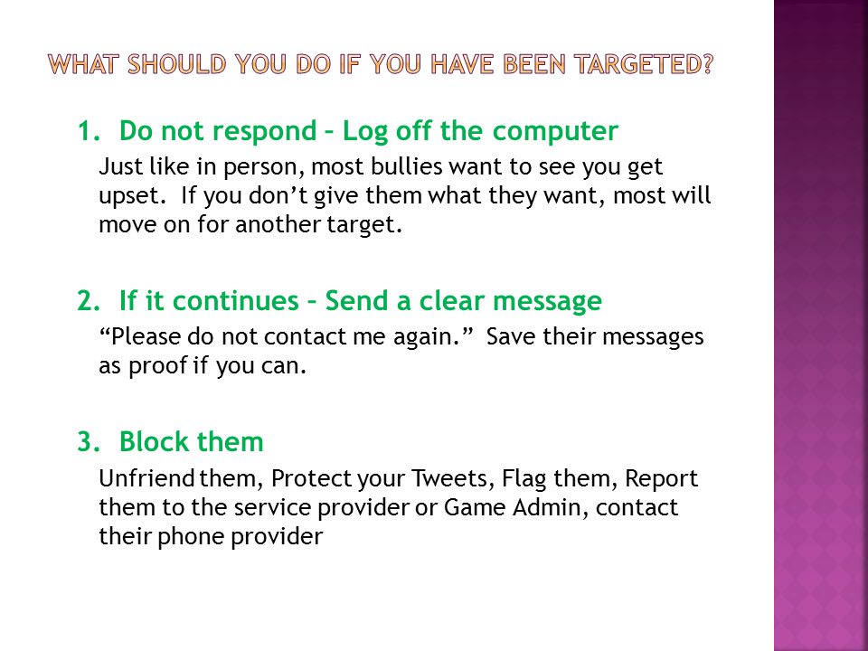 What Should You Do if you have been targeted