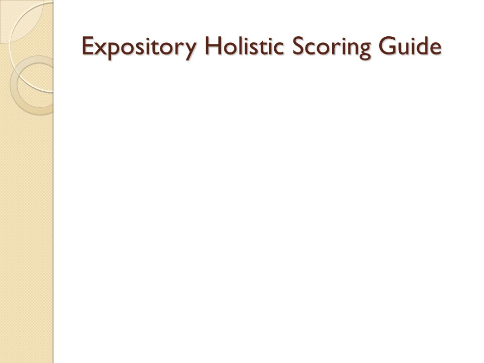 Expository Holistic Scoring Guide