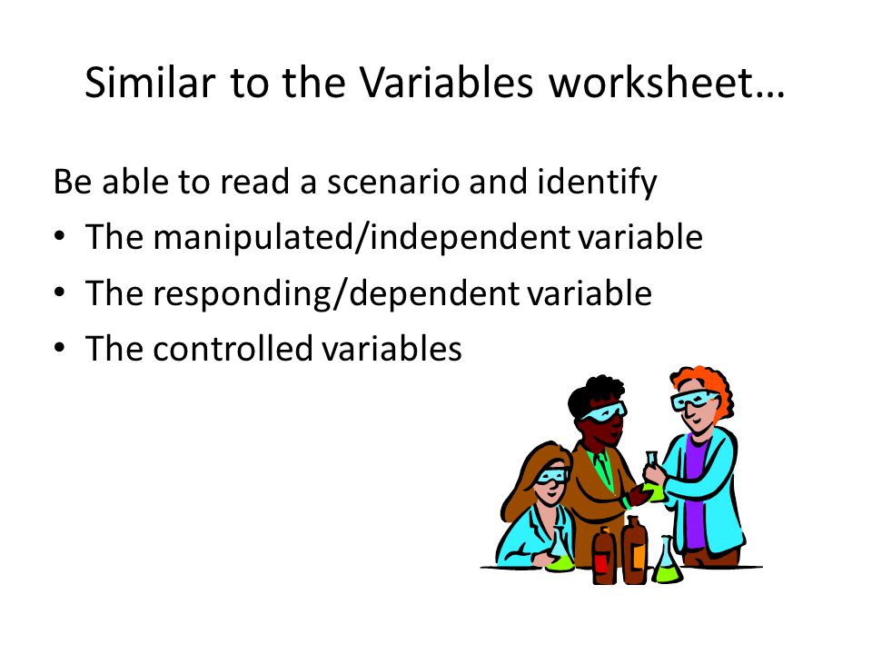 Similar to the Variables worksheet…