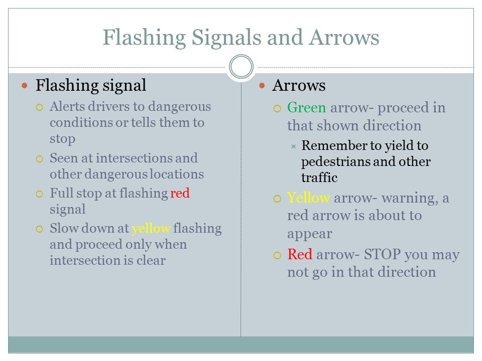 Flashing Signals and Arrows