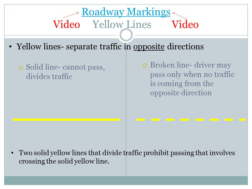 Roadway Markings Video Yellow Lines Video