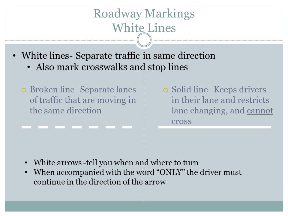 Roadway Markings White Lines