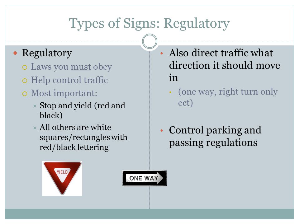 Types of Signs: Regulatory