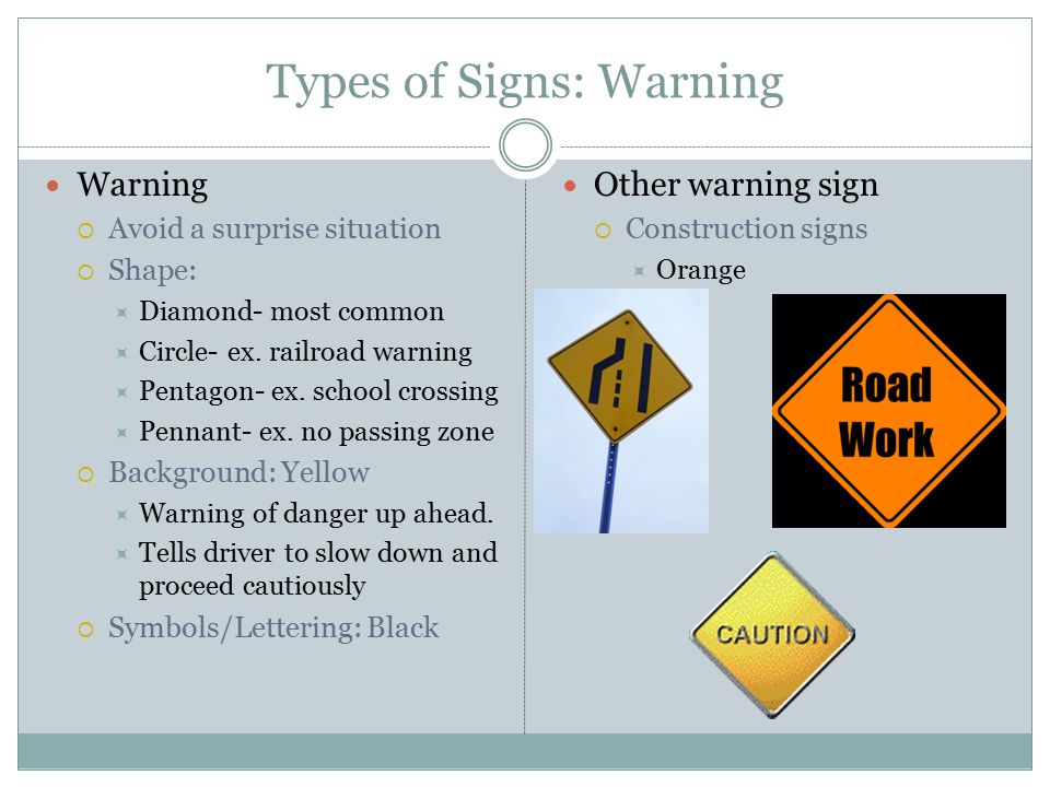 Types of Signs: Warning
