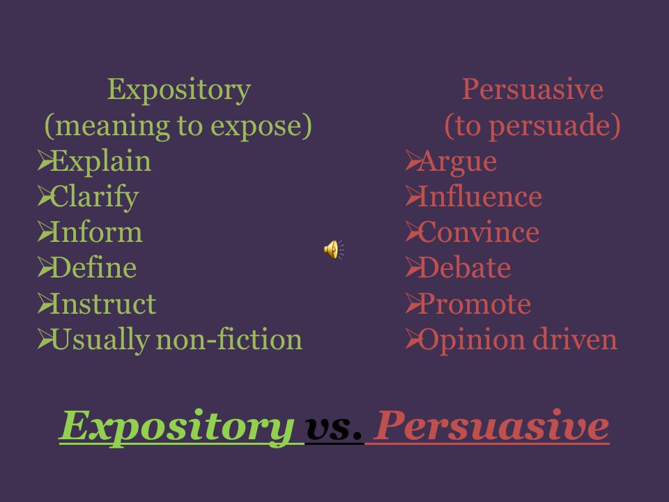 Expository vs. Persuasive