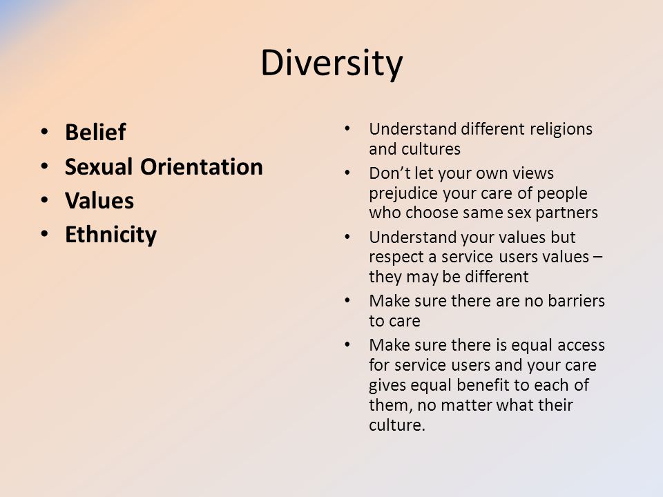 Diversity Belief Sexual Orientation Values Ethnicity