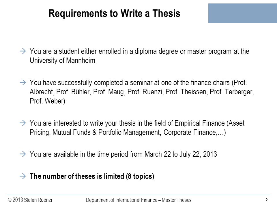 thesis topic for finance student