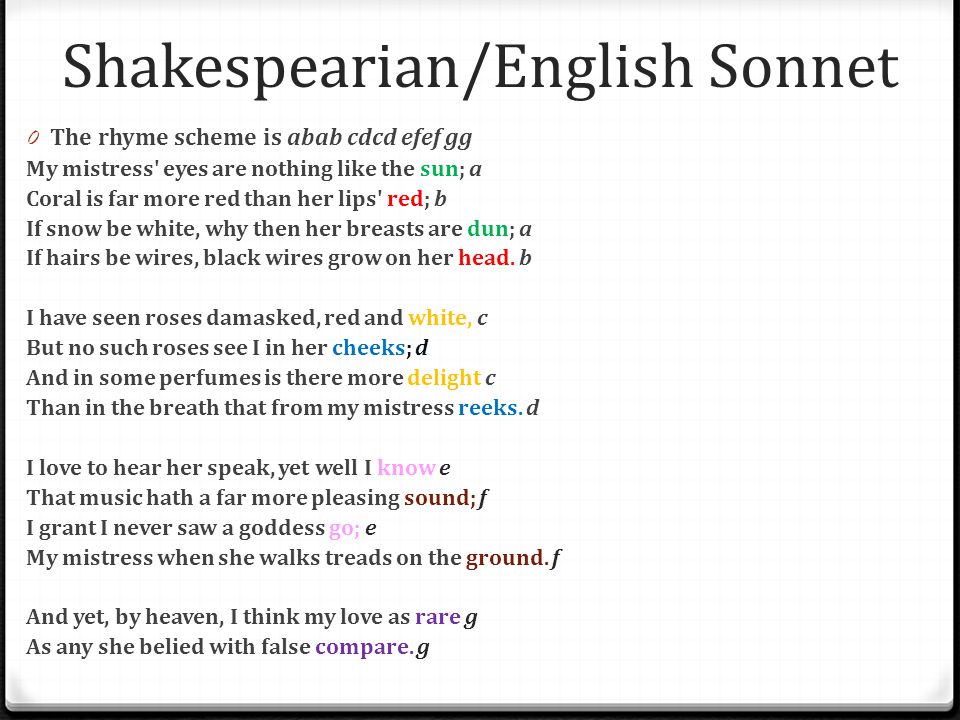 Shakespearian/English Sonnet