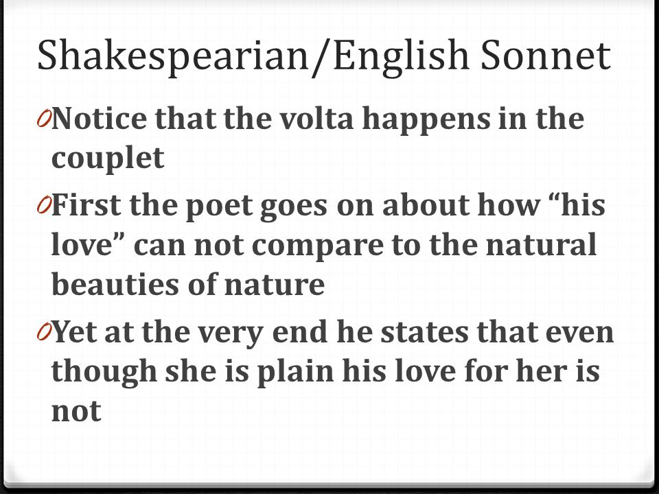 Shakespearian/English Sonnet
