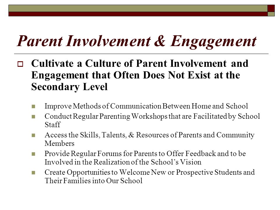 Parent Involvement & Engagement