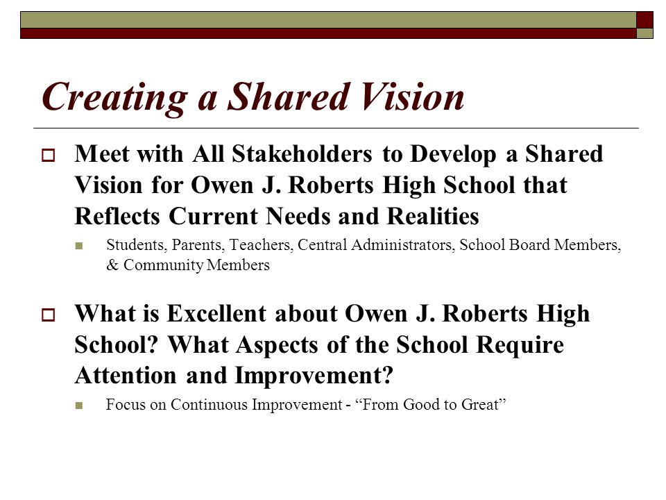 Creating a Shared Vision